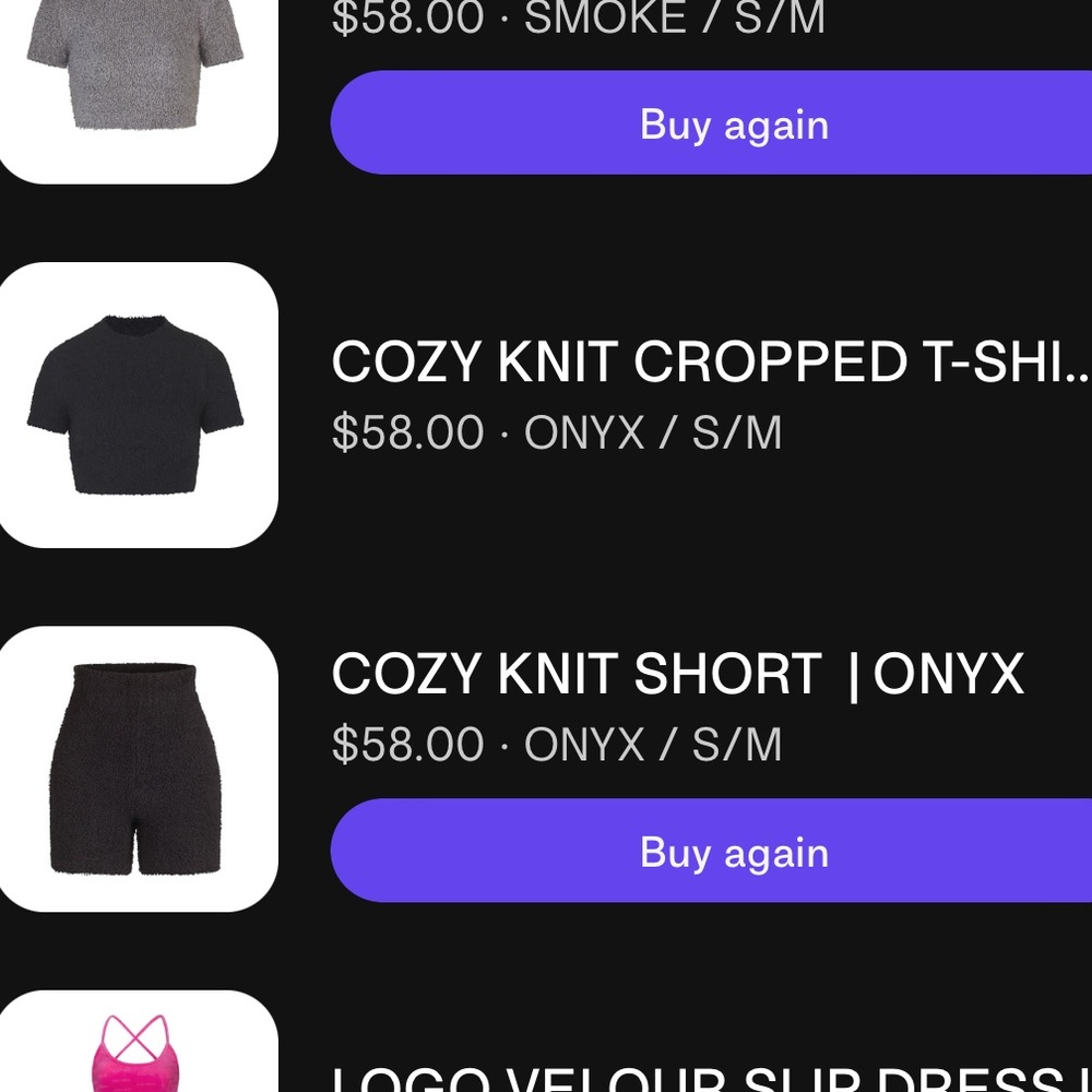 SKIMS COZY KNIT SET (BLACK)